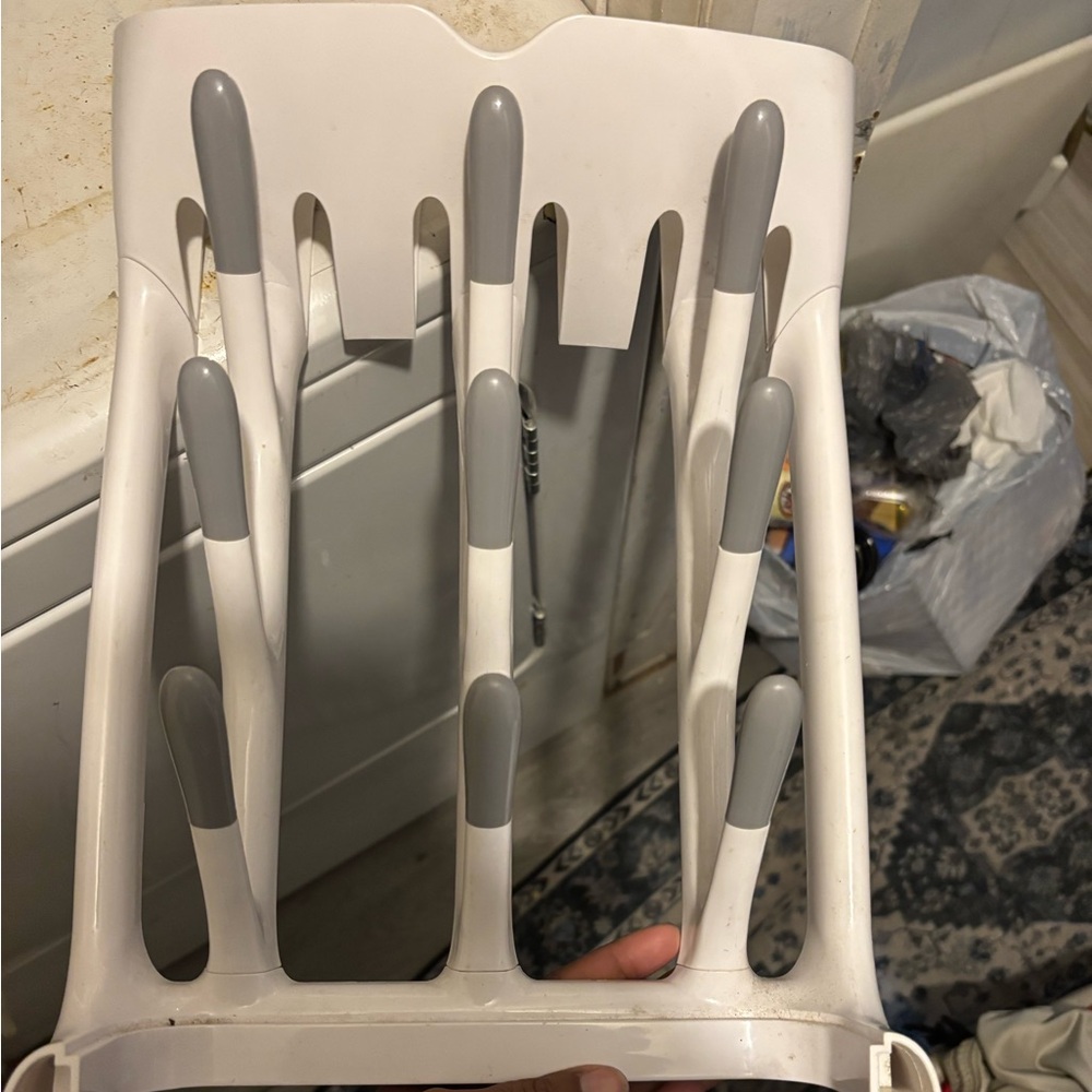 White and Gray Bottle Rack